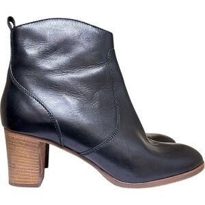 J. Crew Shoes Women Size 10 Black Gray Ankle Boots Chunky Heel Made Italy Indie